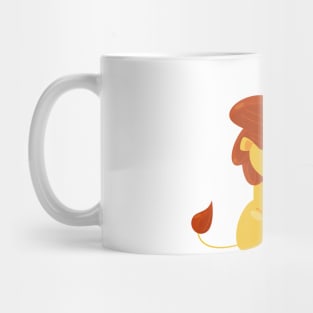 Cute lion sitting and smilling Mug